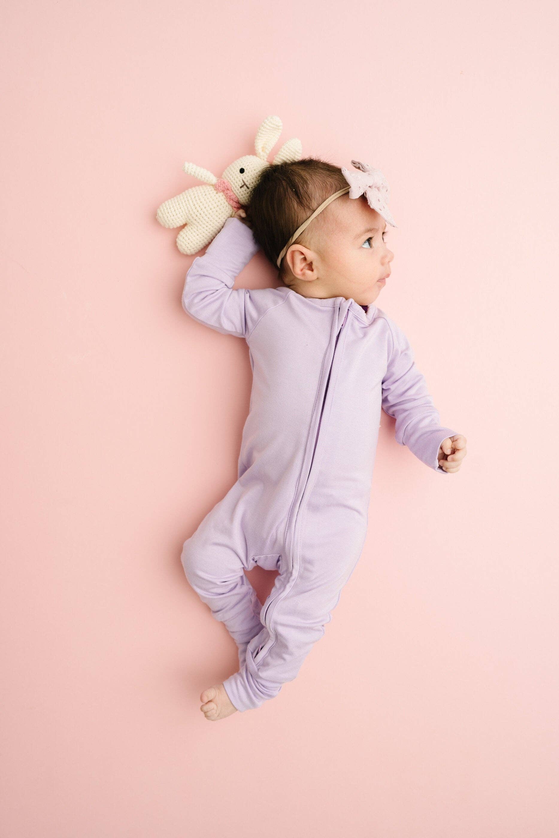 Little One Shop - Wholesale Sleepsuit - Baby - Lilac Bamboo Sleeper3