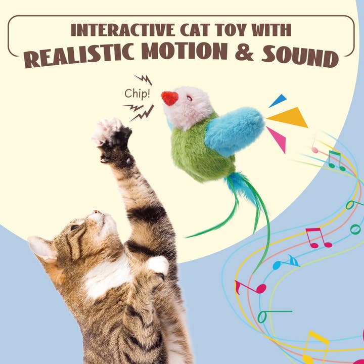 Nocciola - Wholesale Pet Toy - Cat - Colorful Flapping Bird Cat Toy5