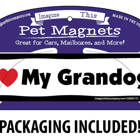 Imagine This Company - Wholesale Magnet - I Love My Australian Cattle Dog - Bone Car Magnet