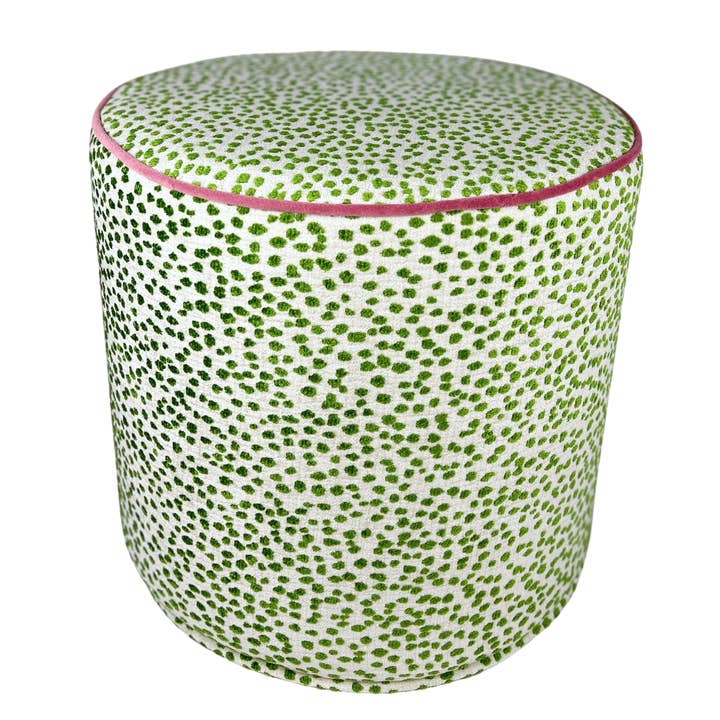 Perch Lola - green/cream stool w/ pink cord (MADE TO ORDER) for wholesale by Piper-Collection