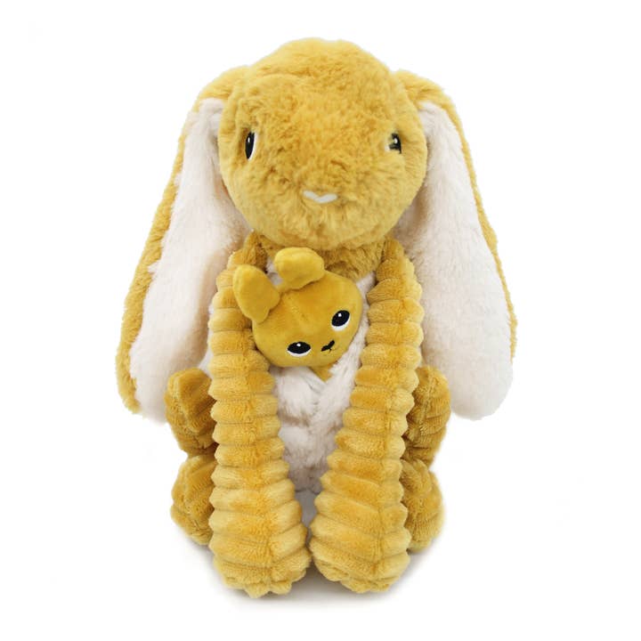 Les Déglingos, France - Wholesale Stuffed/Plush Toy - Kids & Baby - LES PTIPOTOS - 25CM MUM & BABY BUNNY PLUSH MUSTARD2