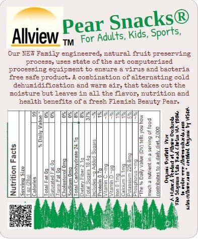 ALLVIEW ORCHARDS - Wholesale Dried/Dehydrated Fruit - 60% off Sale? 6 for $17 Dehydrated Bartlett Pear Snack chips4