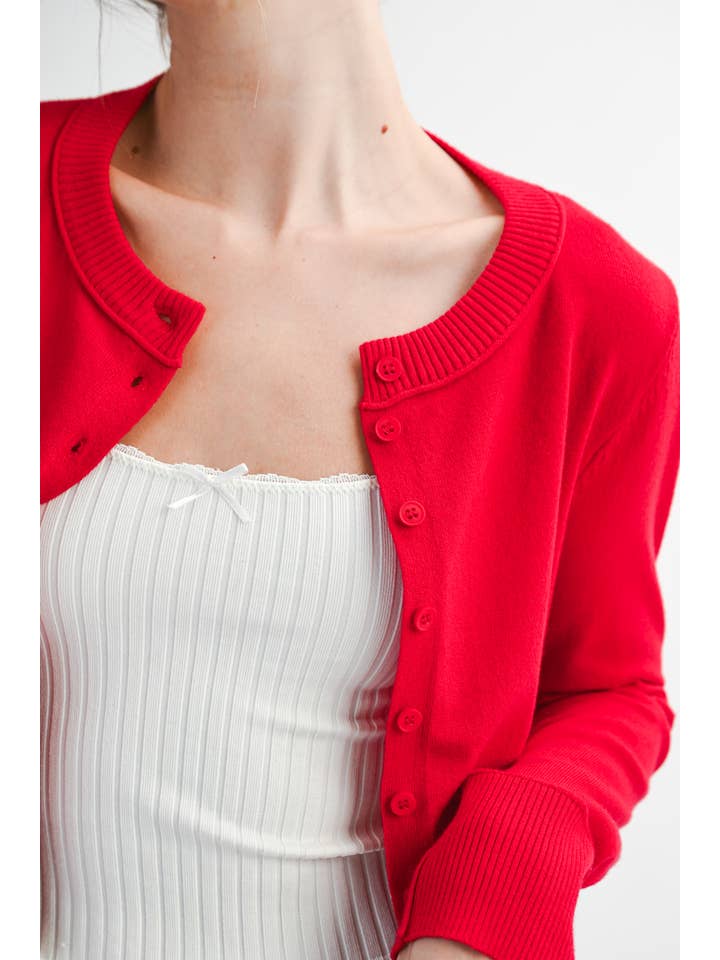 AEMI + CO - Wholesale Cardigan - Women's - 5176GN Ribbed Button-Up Knit Cardigan9