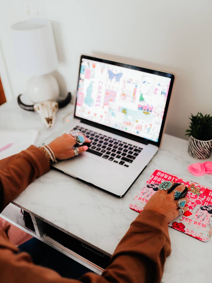 Alfombrilla de ratón Pink Collage para venta al por mayor de The Front Porch Label