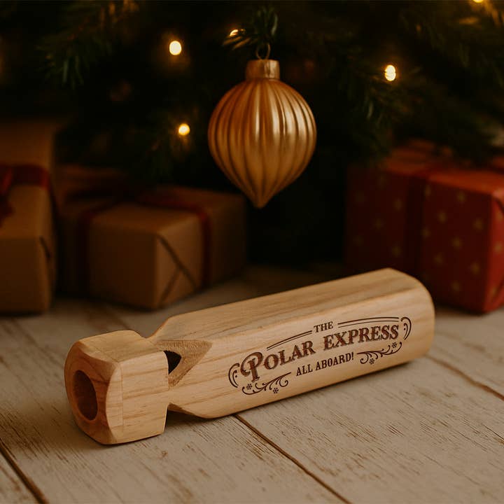 Festive Christmas Train Wooden Whistle for wholesale by CGB Giftware