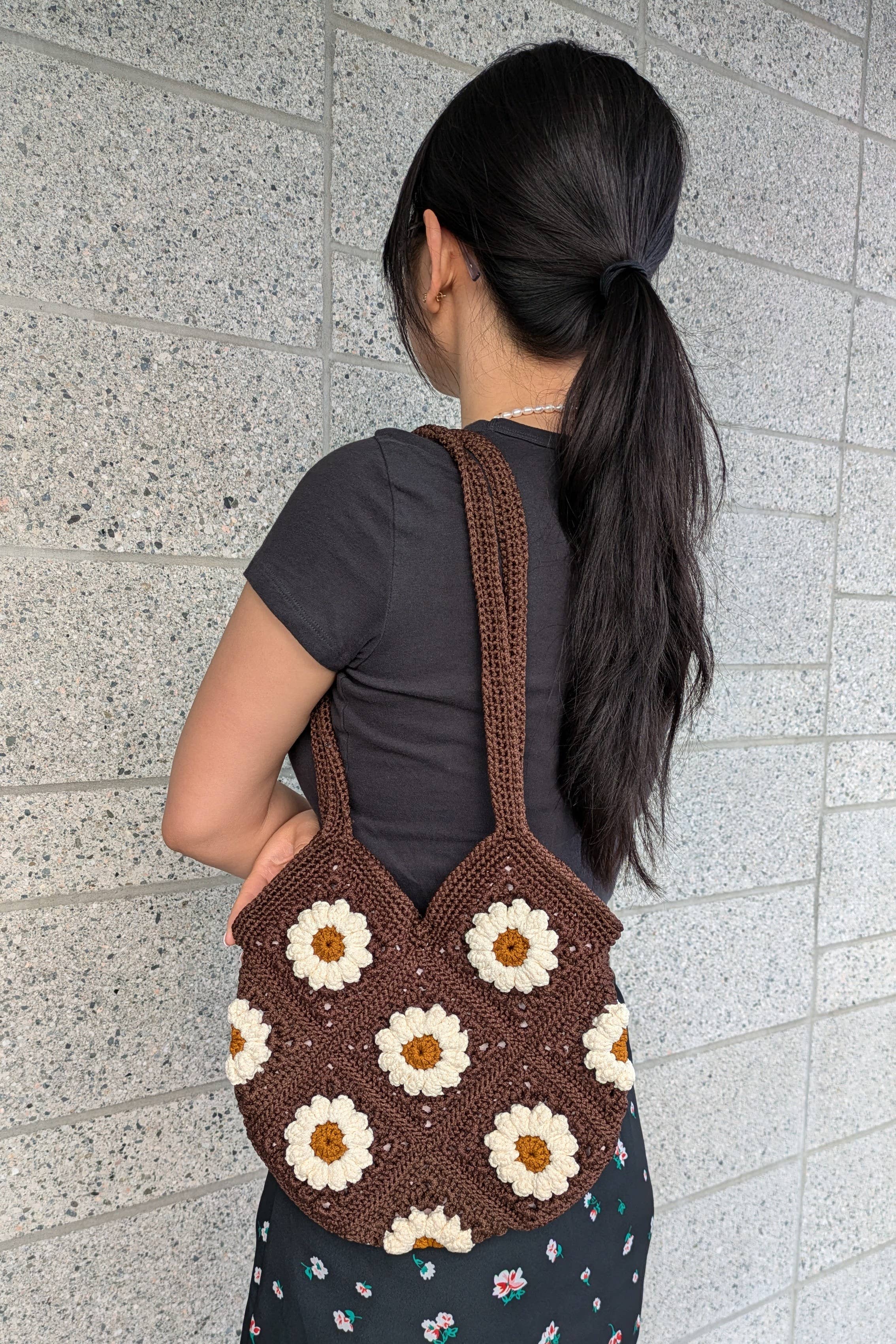 Janzy - Wholesale Tote Bag - Women's - Handmade Mini Floral Crochet Tote Bag9