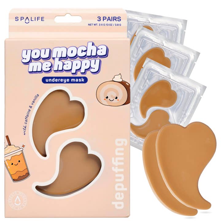 My Spa Life - Wholesale Eye Treatment Mask - U Mocha Me Happy Depuffing Hydrogel Undereye Patches | 3 Pk