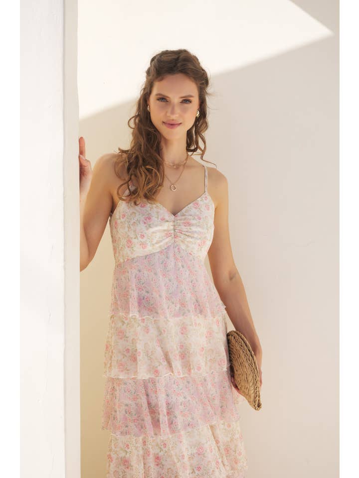 in february - Wholesale Dress - Women's - DEFINITION OF SEASONLESS FEMINITY FLORAL TIERED MAXI DRESS8