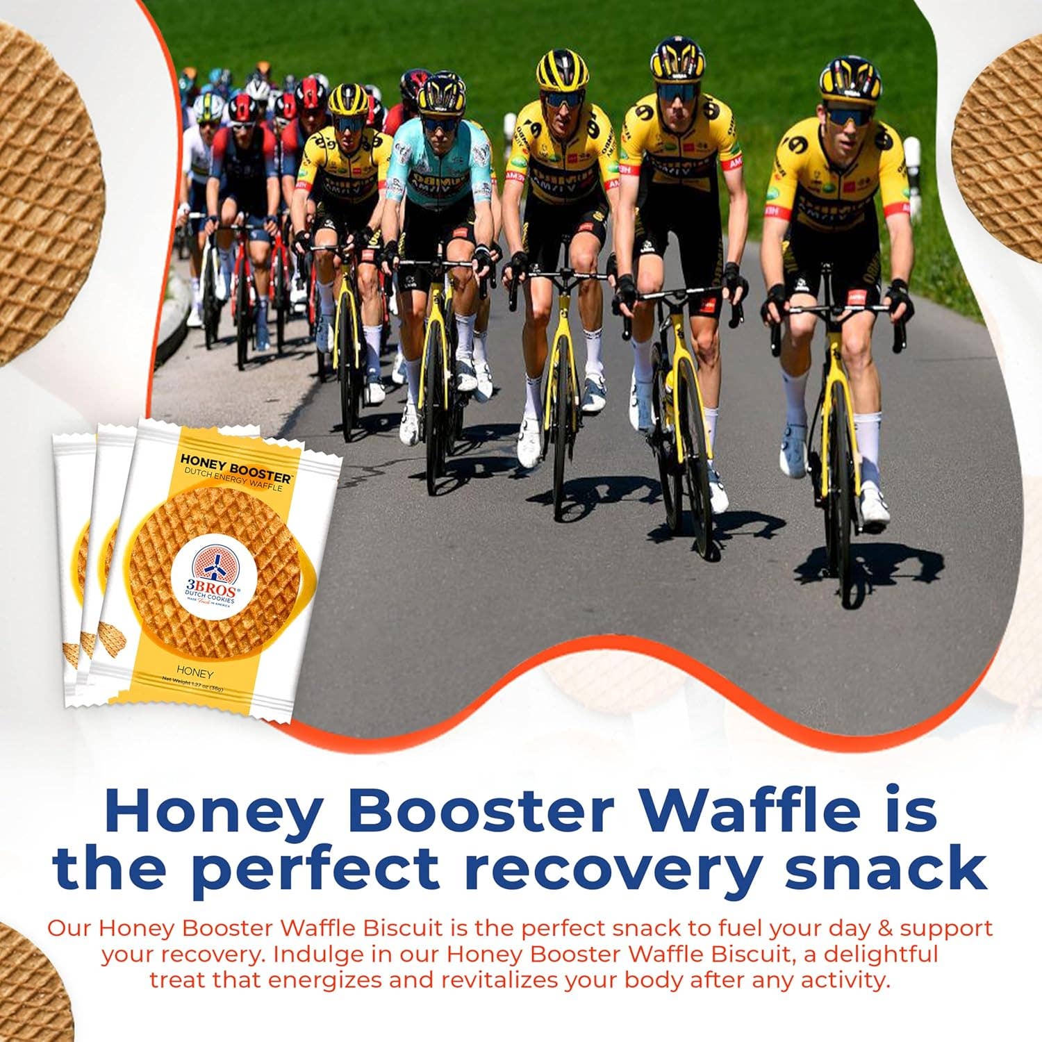 3Bros - Wholesale Cookie - HONEY BOOSTER ENERGY WAFFLES – 8 count5