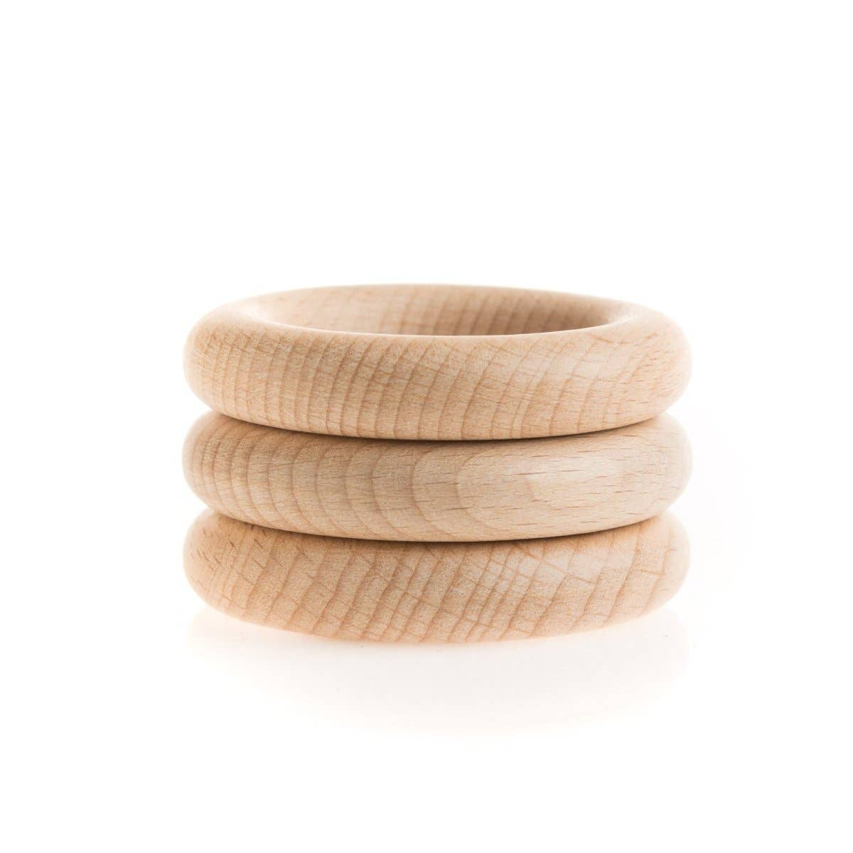 Cara & Co Silicone Craft Supply – wholesale Teether (not clip-on) – Baby – Beech Wood Rings1