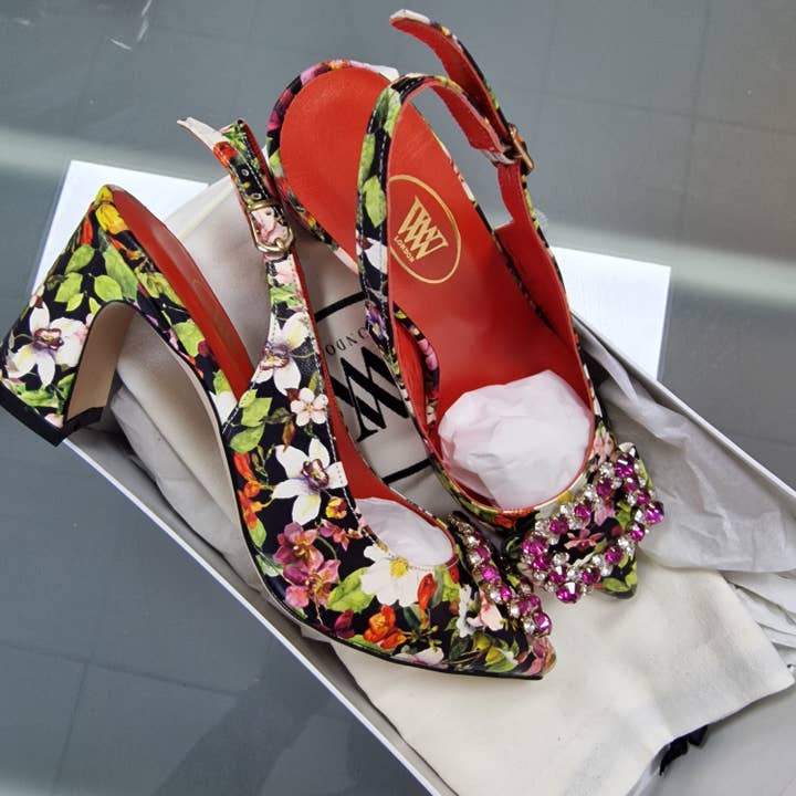 WOLF & ST.OZZY CALFSKIN MULTICOLOUR SLINGBACK for wholesale by WOLF&ST.OZZY