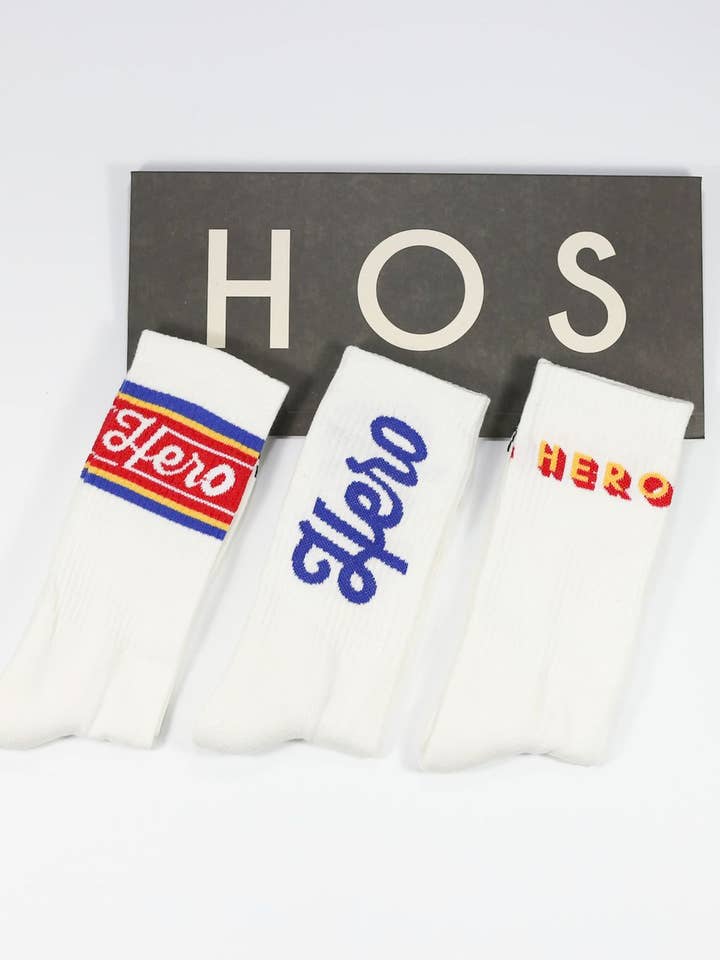 Heroes on Socks - Confezione regalo «Retro Sport Pack» - taglia 41-46 per la vendita all'ingrosso da parte di Heroes on Socks