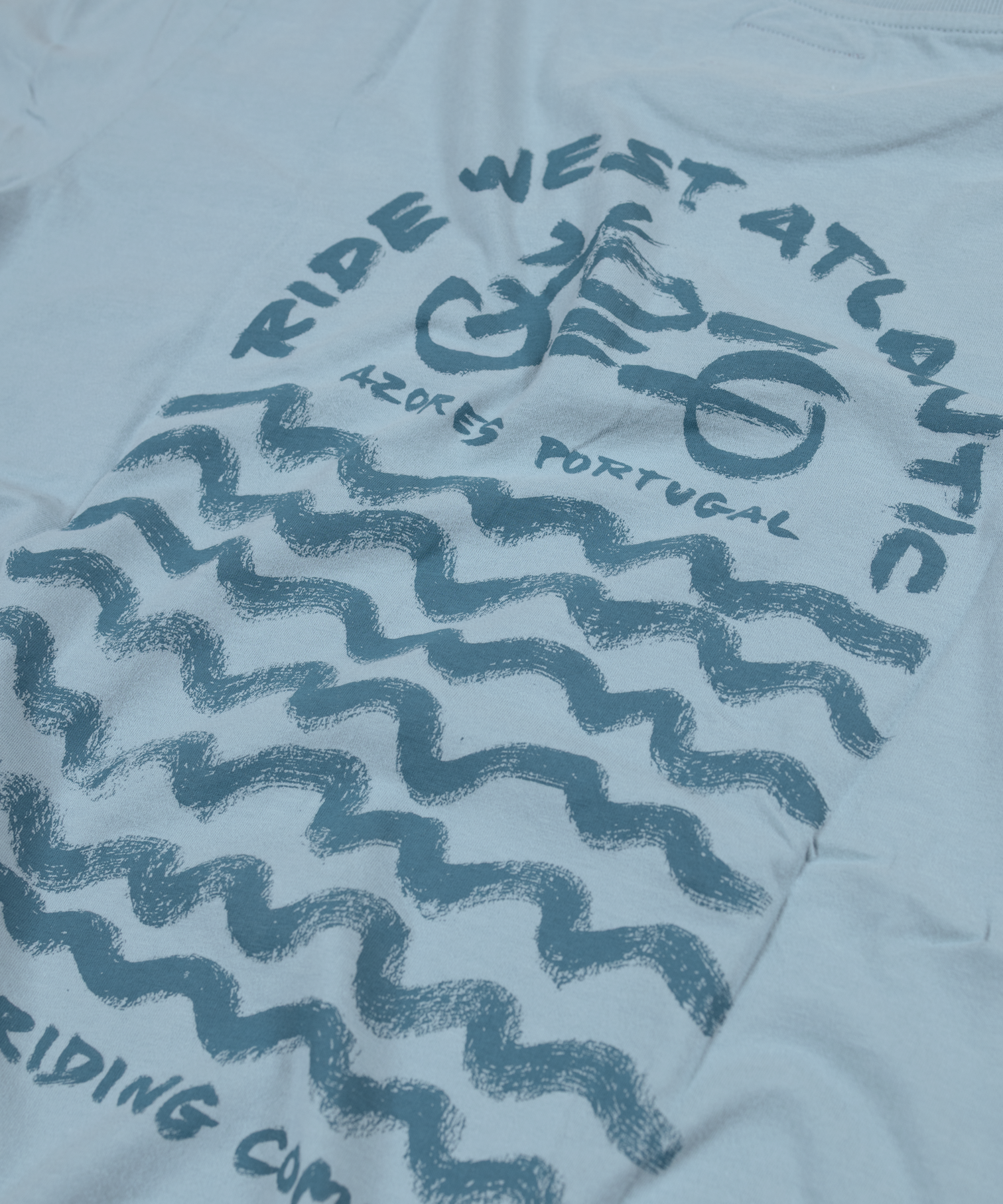 Maria Riding Company - Wholesale Screen Printed T-Shirt - Men's - T-shirt - Ride West - Light Blue2