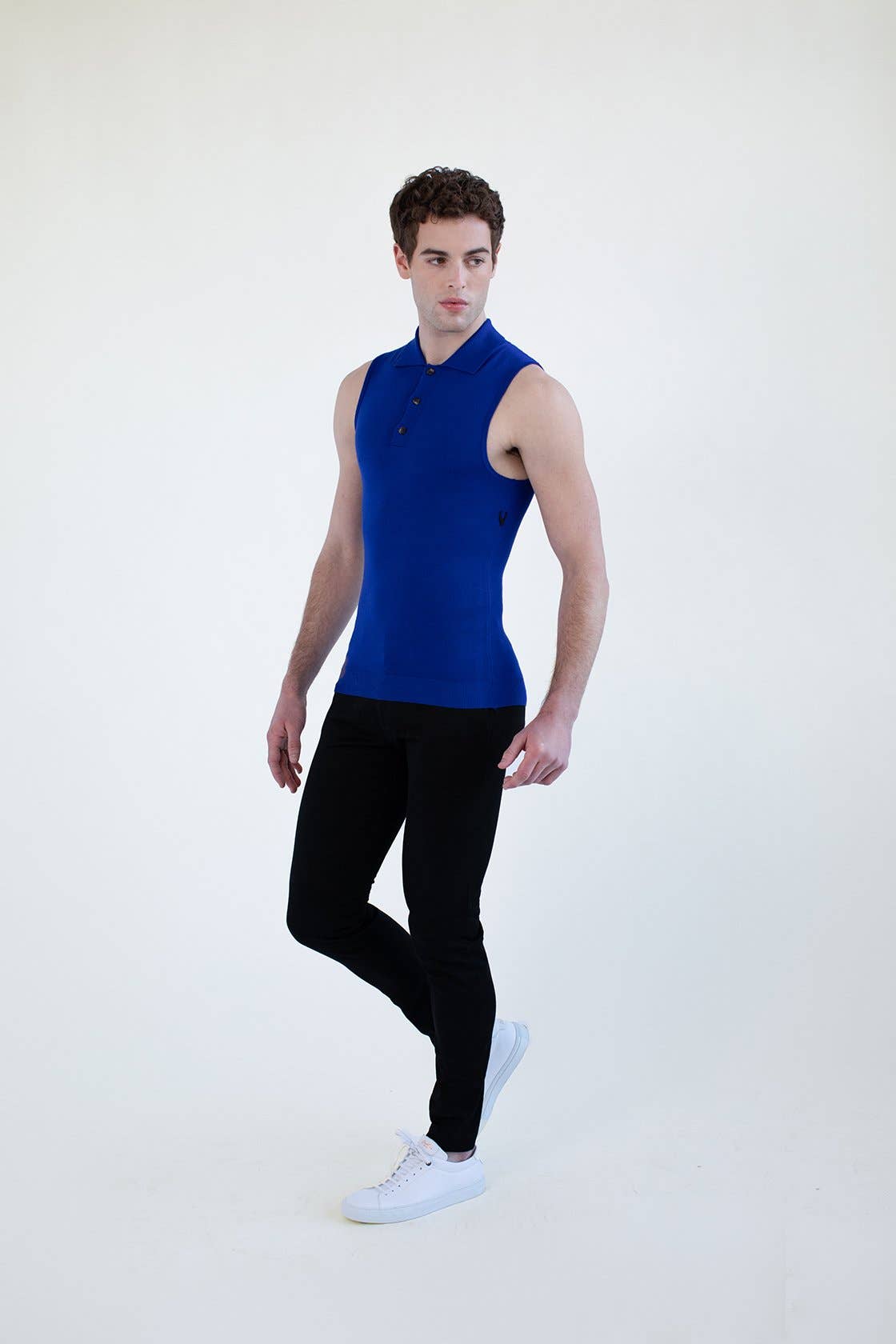 Blue Polo Knit Tank for wholesale on Faire3