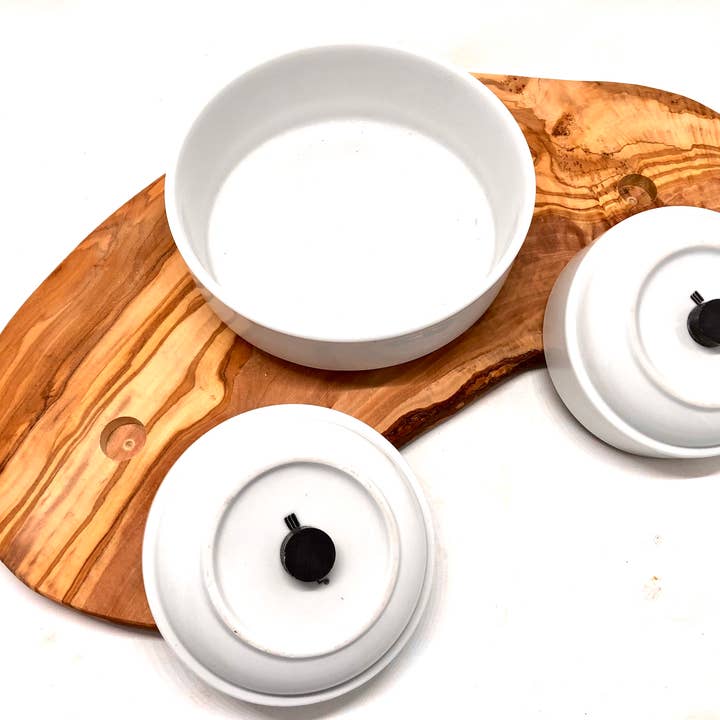 olivenholz-erleben – Großhandel Futternapf – Katze/Hund – Futterstation RUSTY TRIO Nass-Trockenfutter + Wasser4