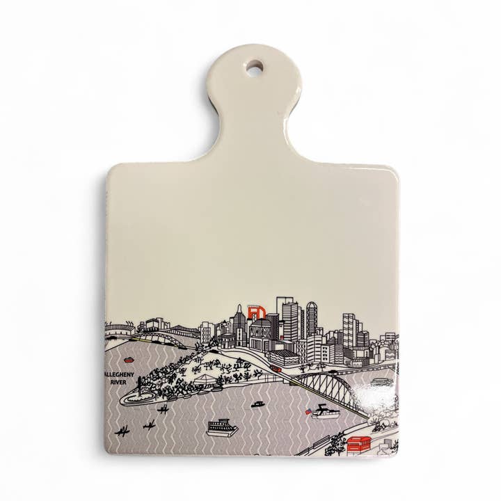 Pittsburgh Skyline Ceramic Paddle Trivet for wholesale by Beyond Cushions Corporation