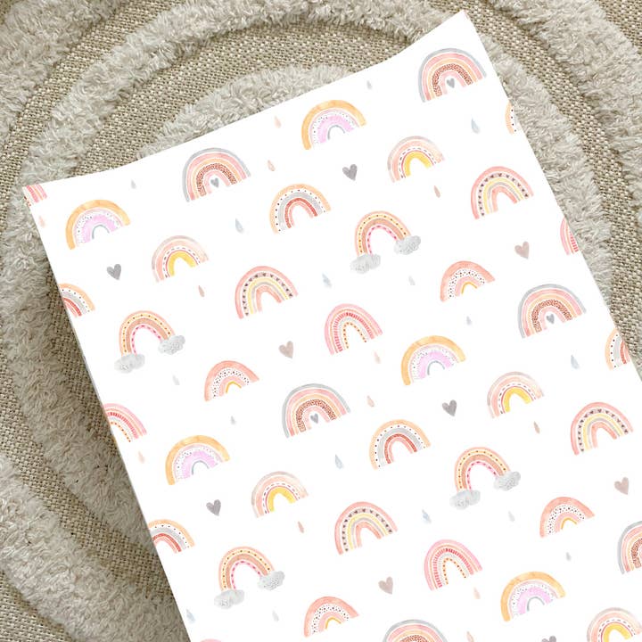 Rainbow Beau Wedge Baby Changing Mat | Handmade UK for wholesale by Bobbin and Bumble - Baby Changing Mats