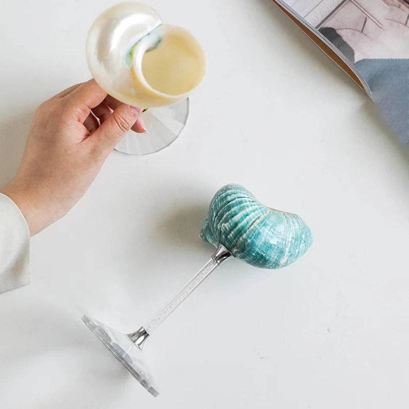 Kiyo Home – Copo de coquetel/álcool por atacado – Conjunto de 4 Copos com Pé com Brilho de Concha | Cocktail | Utensílios de Bar1