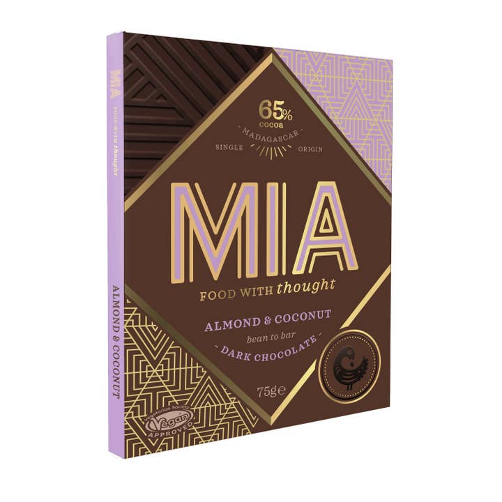 SALTAD MANDEL & KOKOS MÖRK CHOKLAD - VEGAN, FAIR (75G) för wholesale av MIA