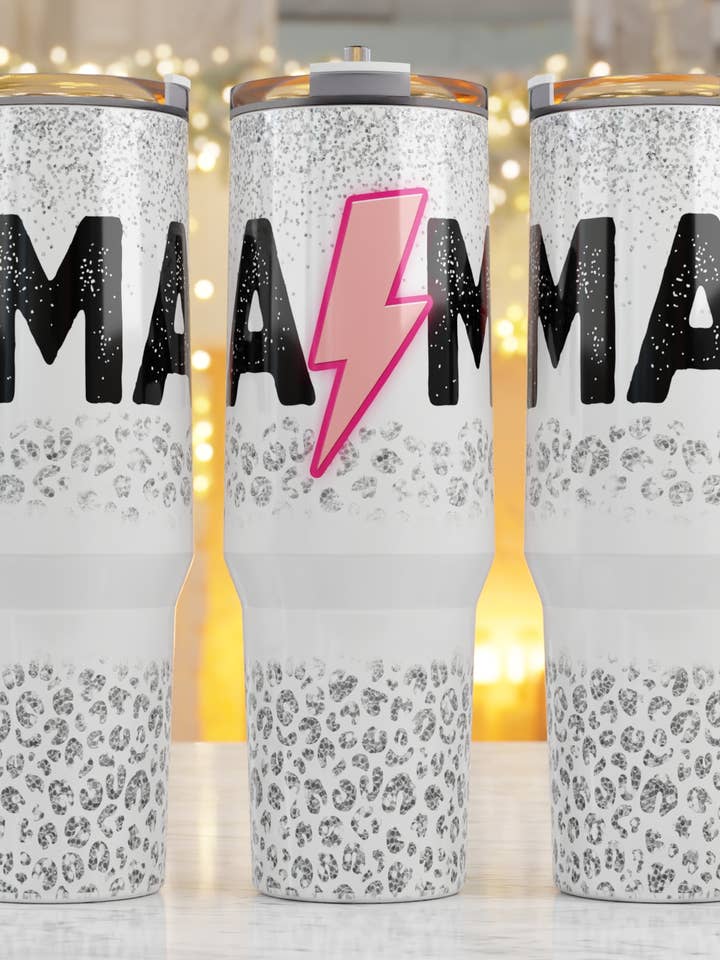 40oz Mama Tumbler with Handle for wholesale by Kerri's Custom Creations