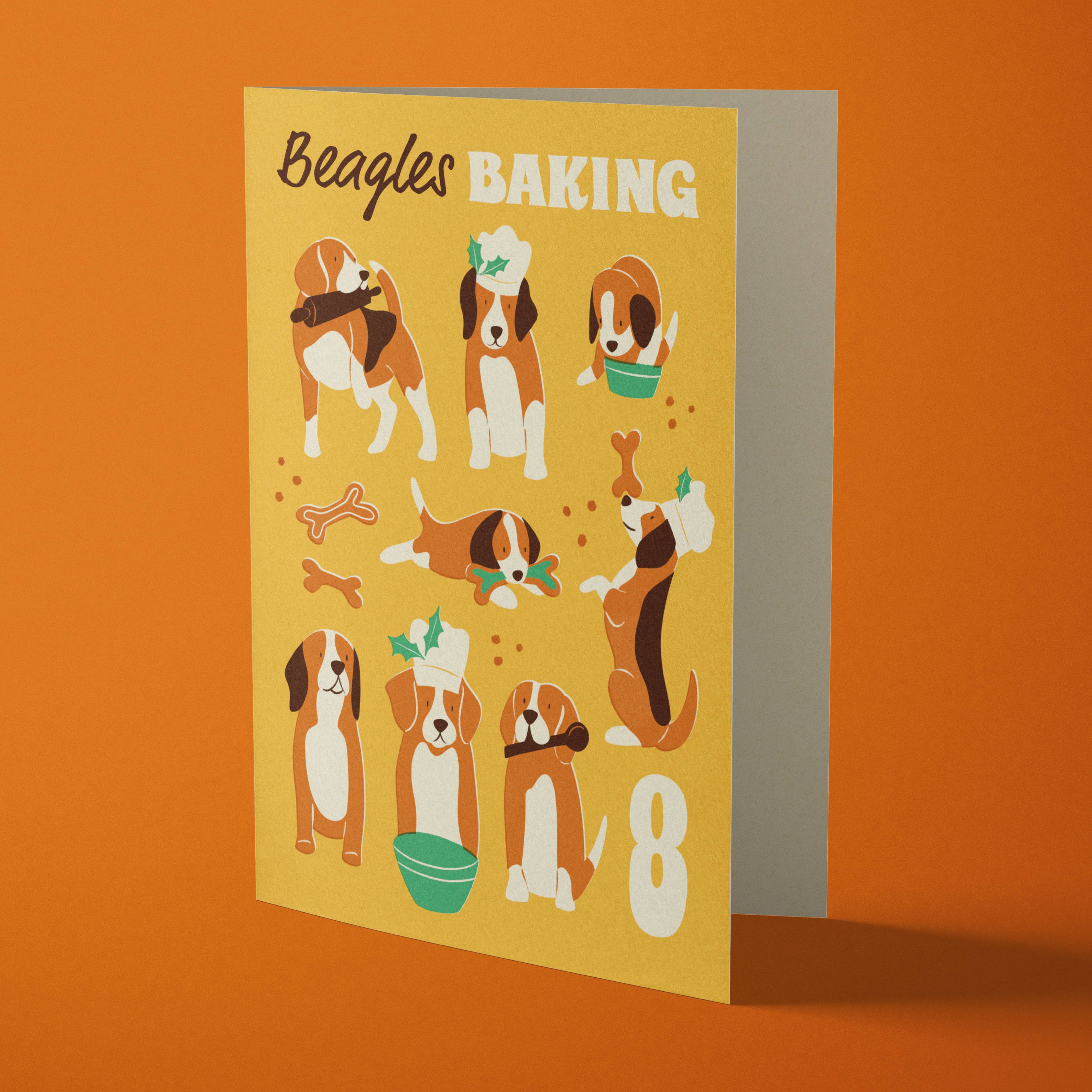 Bird & Co Studio - Wholesale Christmas Card - Beagle | Fun & Retro Dog Recycled Christmas Card1