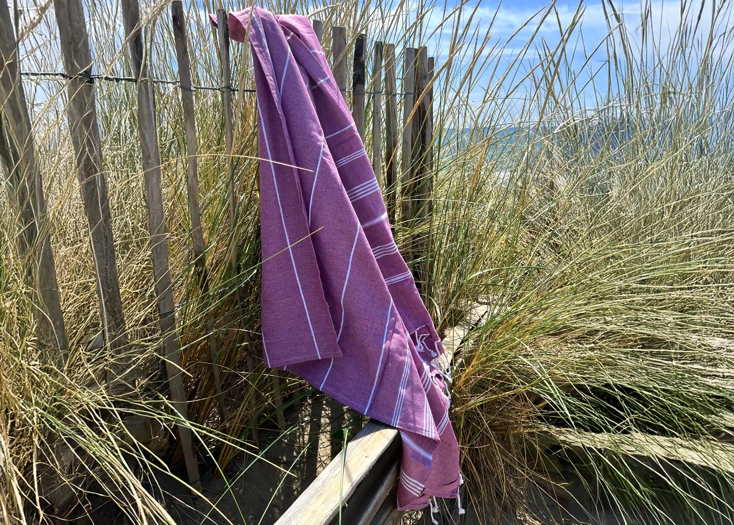 Karawan Authentic - Vendita all'ingrosso Asciugamani da bagno - COTONE BIOLOGICO FOUTA -Collezione HAMMAM- Colore BORDEAUX2