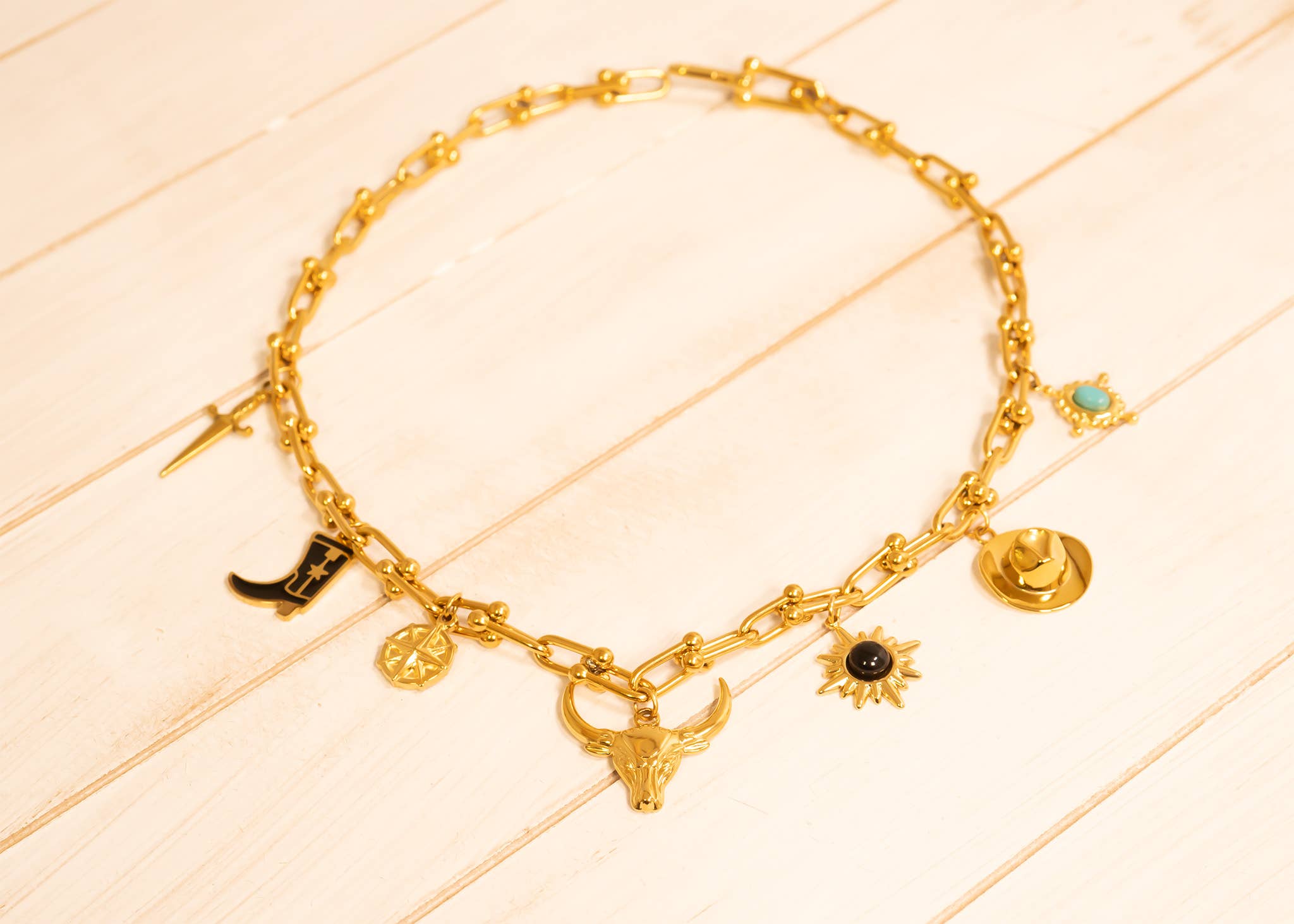 WJW - Wholesale Individual Charm/Pendant - 18K Gold PVD Stainless Steel Dagger Charm8