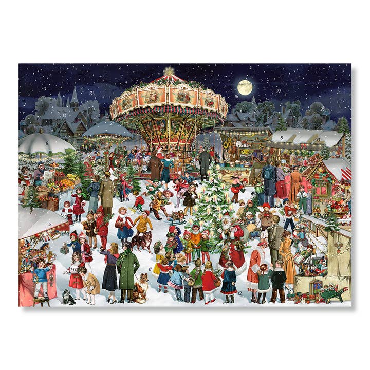 Nostalgic Christmas Market A3 Advent Calendar for wholesale by Alison Gardiner US