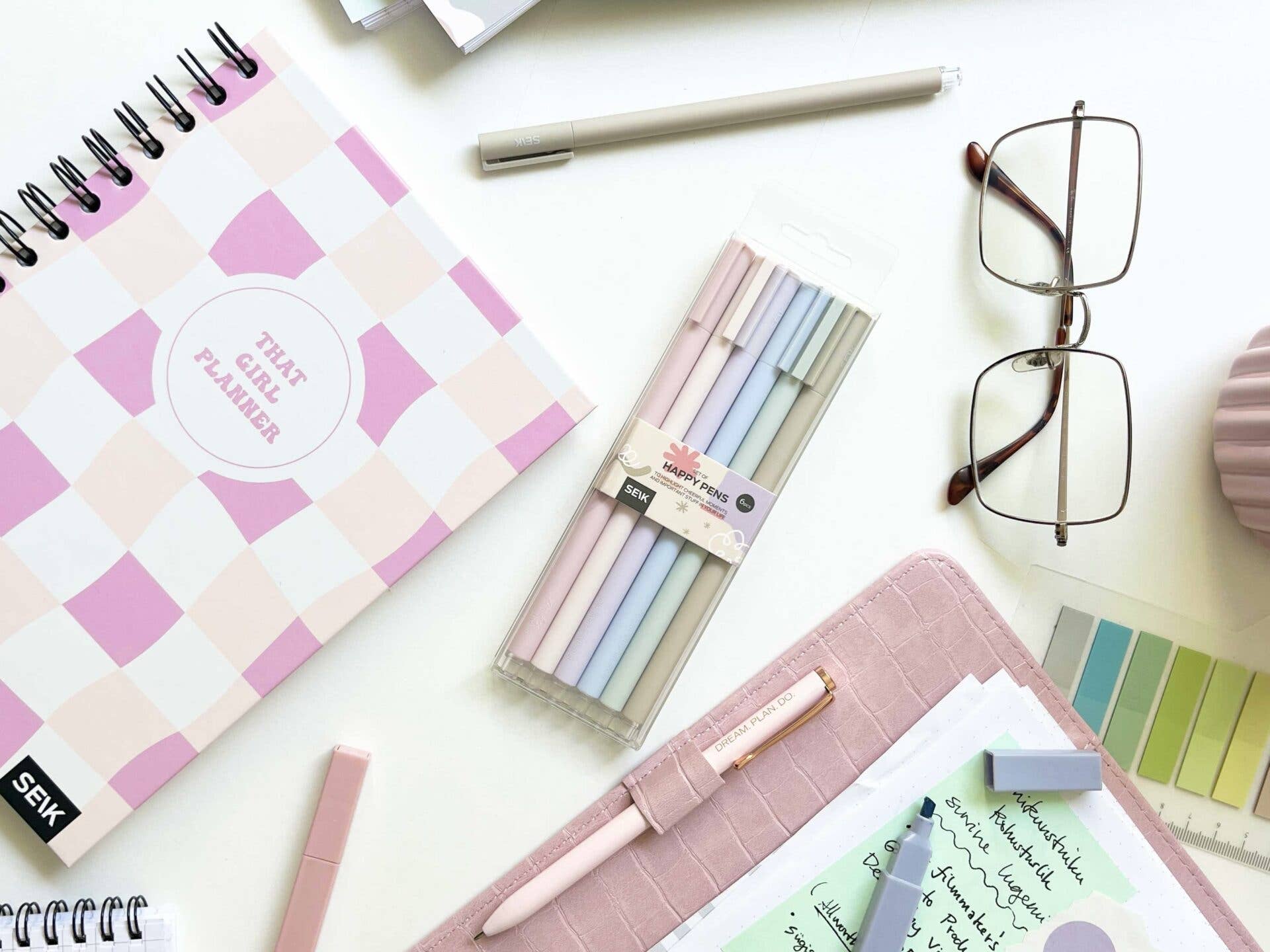 SEIK - Wholesale Pen - Happy pens - Highlight your adventures w/pastel colors 6pcs1