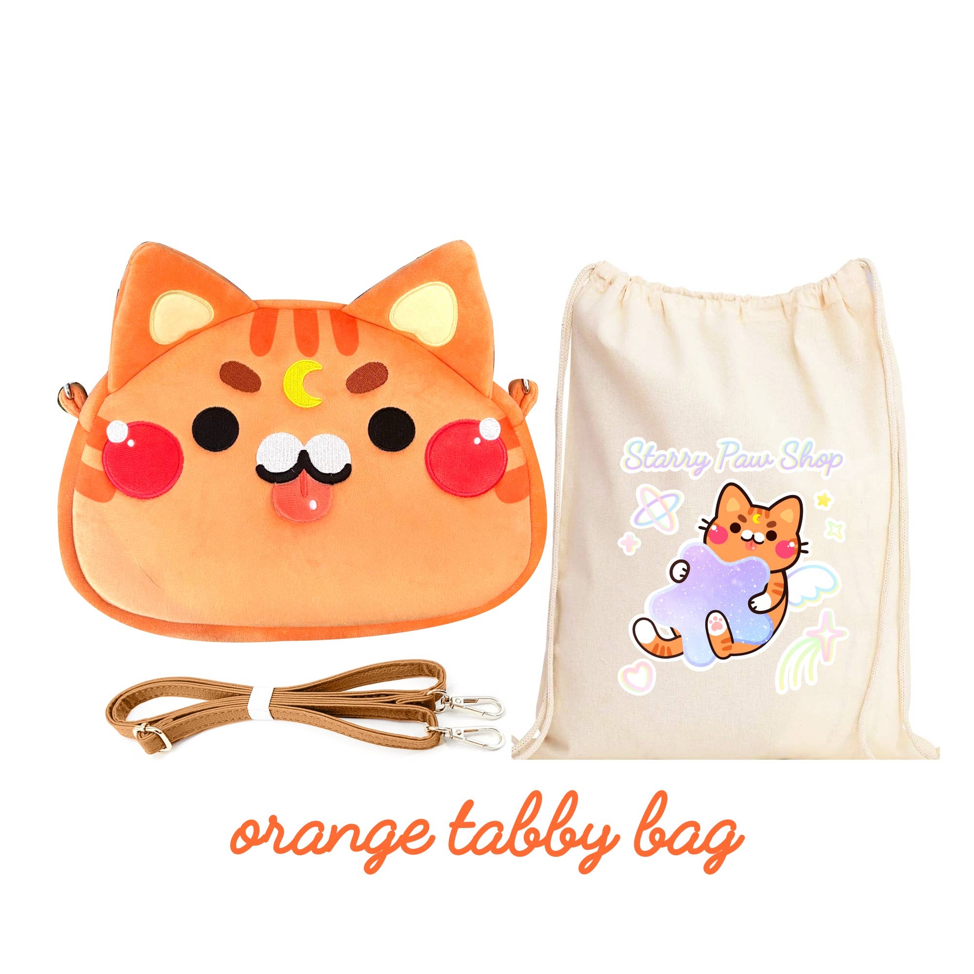 Starry Paw Shop - Wholesale Crossbody Bag - Unisex - Moon Cat Crossbody Bags with leather strap1