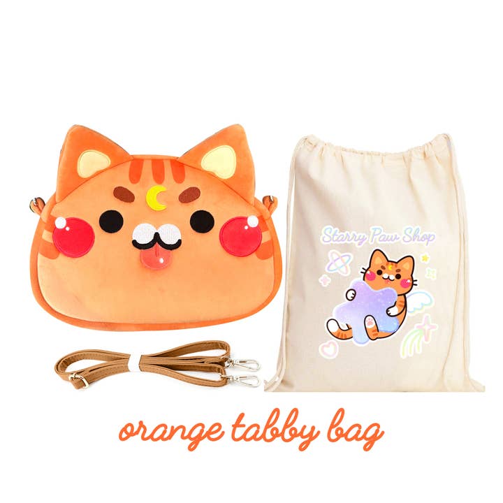 Starry Paw Shop - Wholesale Crossbody Bag - Unisex - Moon Cat Crossbody Bags with leather strap1
