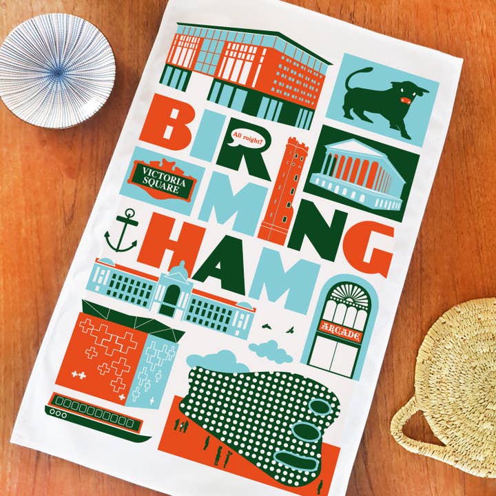 Birmingham Tea Towel for wholesale by Susan Taylor Design