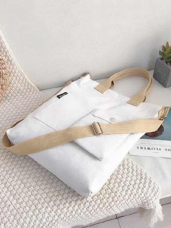 UZ Wholesale Store - Wholesale Tote Bag - Women's - 3 Colors With-pockets Canvas Handbag2