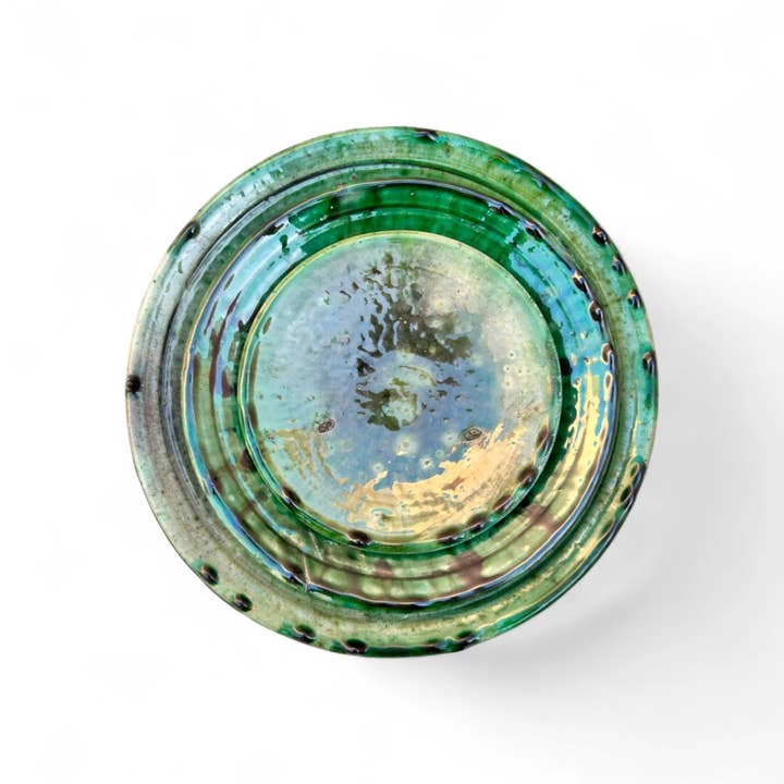 Moroccantastics - Wholesale Dinner Plate - Tamegroute Green Glazed Plate: Green ceramic plates3
