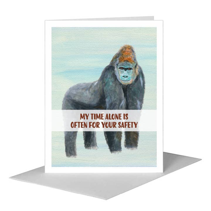 Gorilla, Greeting Card (#8719A) for wholesale by Printed Canvas