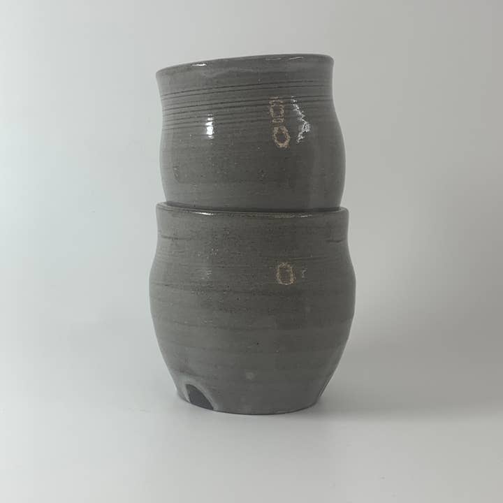 Katie Piro Pottery - Wholesale Drinking Glass/Cup - Handmade Little Sippers, Ghost White7