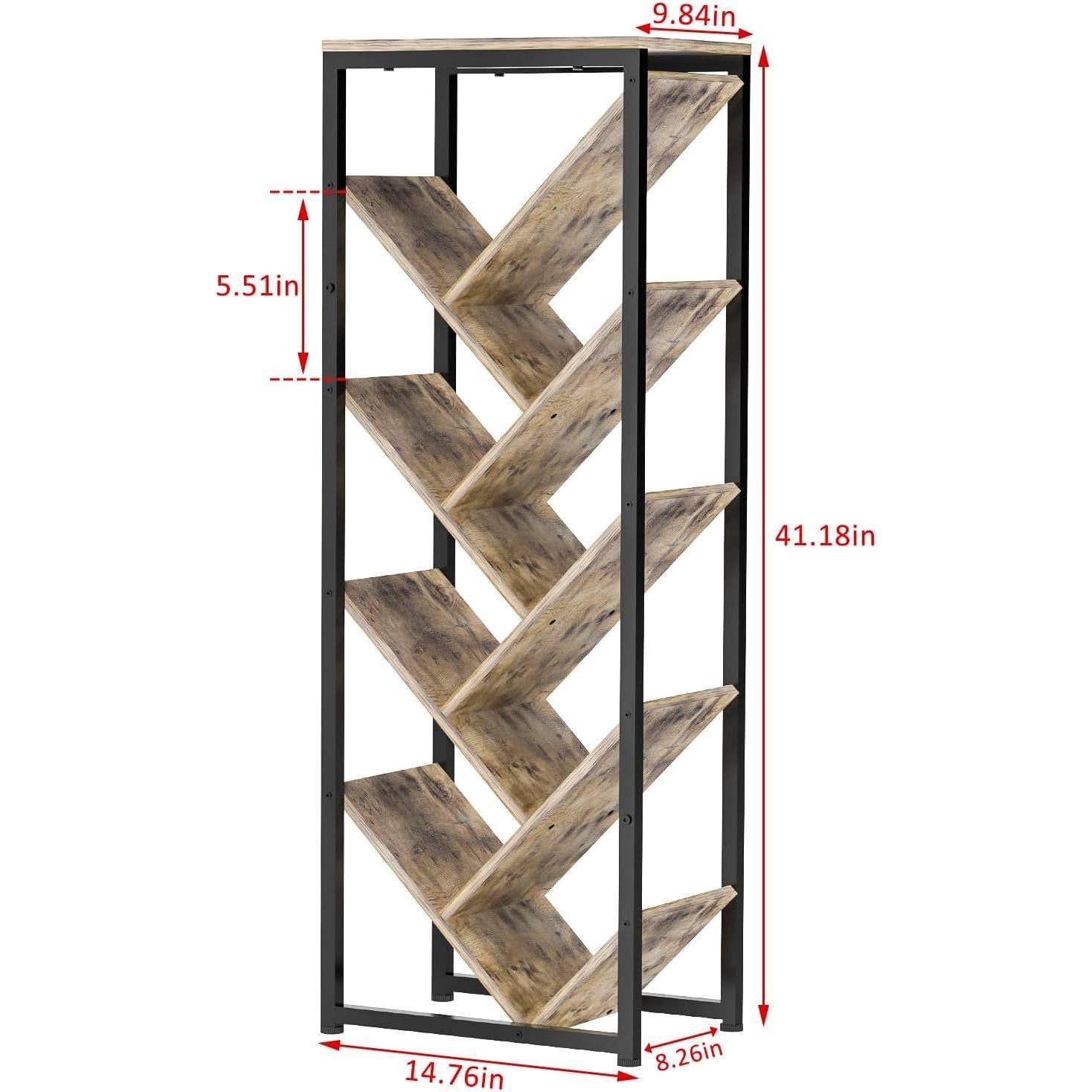 ShipItFurniture - Wholesale Bookcase - Tree Bookshelf 9 Tier Floor Standing Wooden Bookcase For Small Spaces6