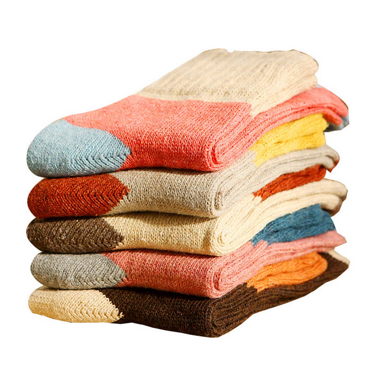 ACCITY - Wholesale Socks - Women's - WINTER COLOR MATCHING 5 PAIRS OF SOCKS PER PACK_CWMS070210