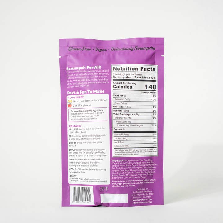Scrumpch - Wholesale Cookie Mix - Dark Chocolate Cookie Mix - Gluten Free, Top 9 Allergen Free