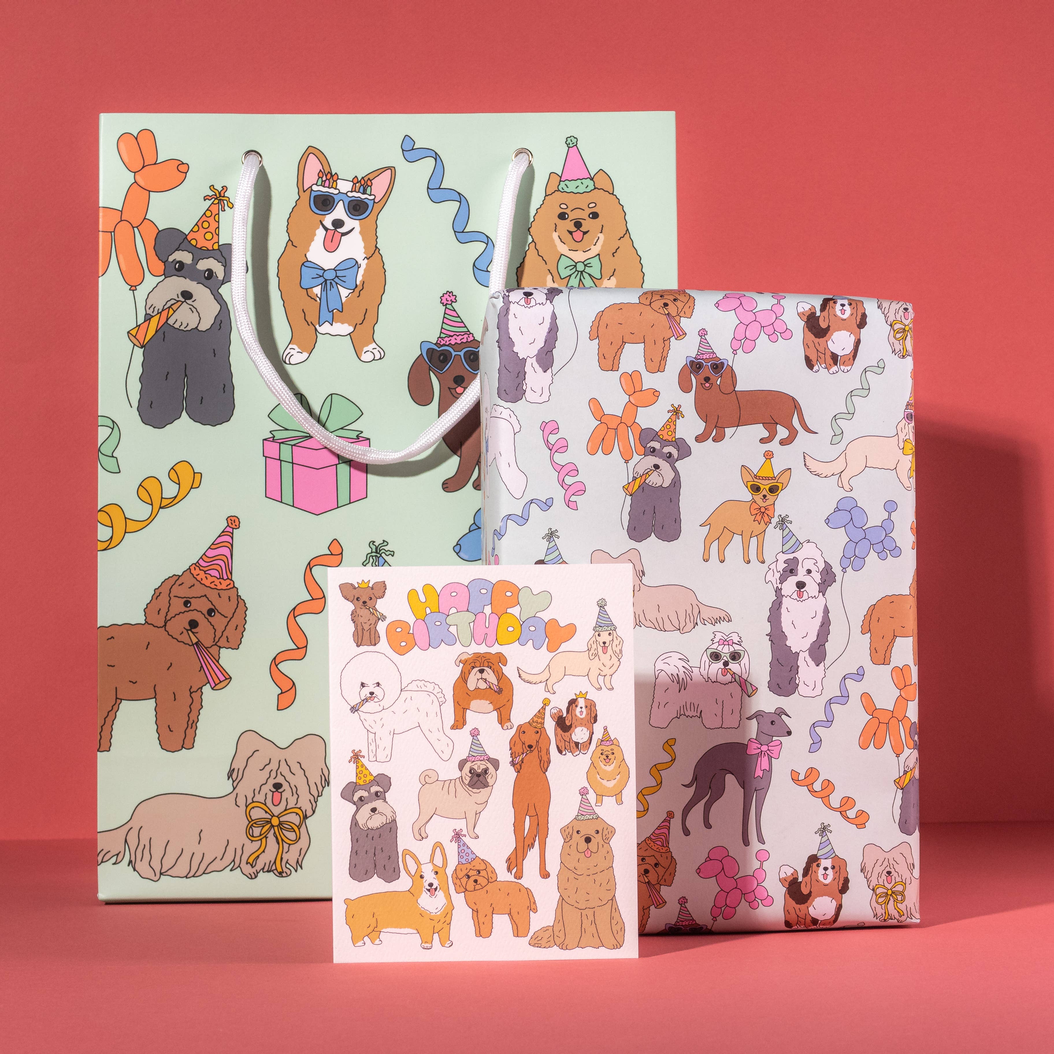 Illustrating Amy - Vente Pochette cadeau - Sac cadeau d'anniversaire pour chiens4