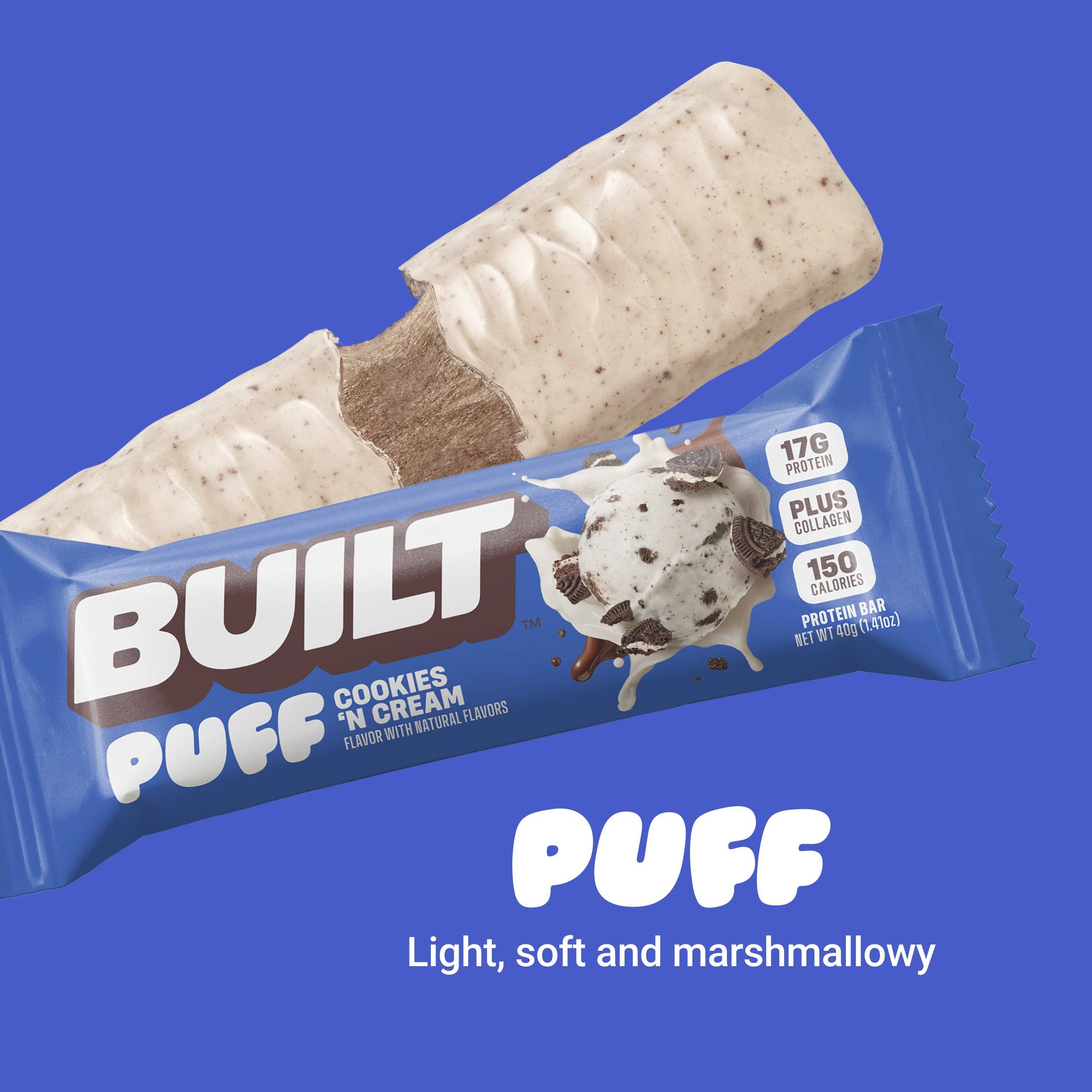Built Bar - Wholesale Snack Bar - Cookies 'N Cream Puff - 12ct2