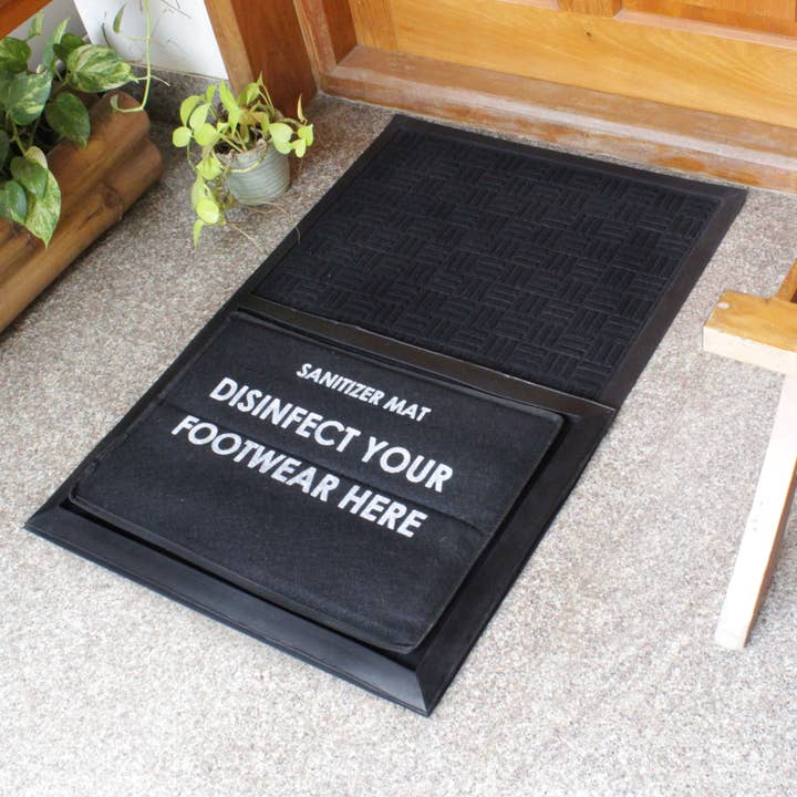 RugSmith - Wholesale Door Mat - RugSmith Rubber Sanitizer Doormat, Tray, Foam Insert,24"x36"1