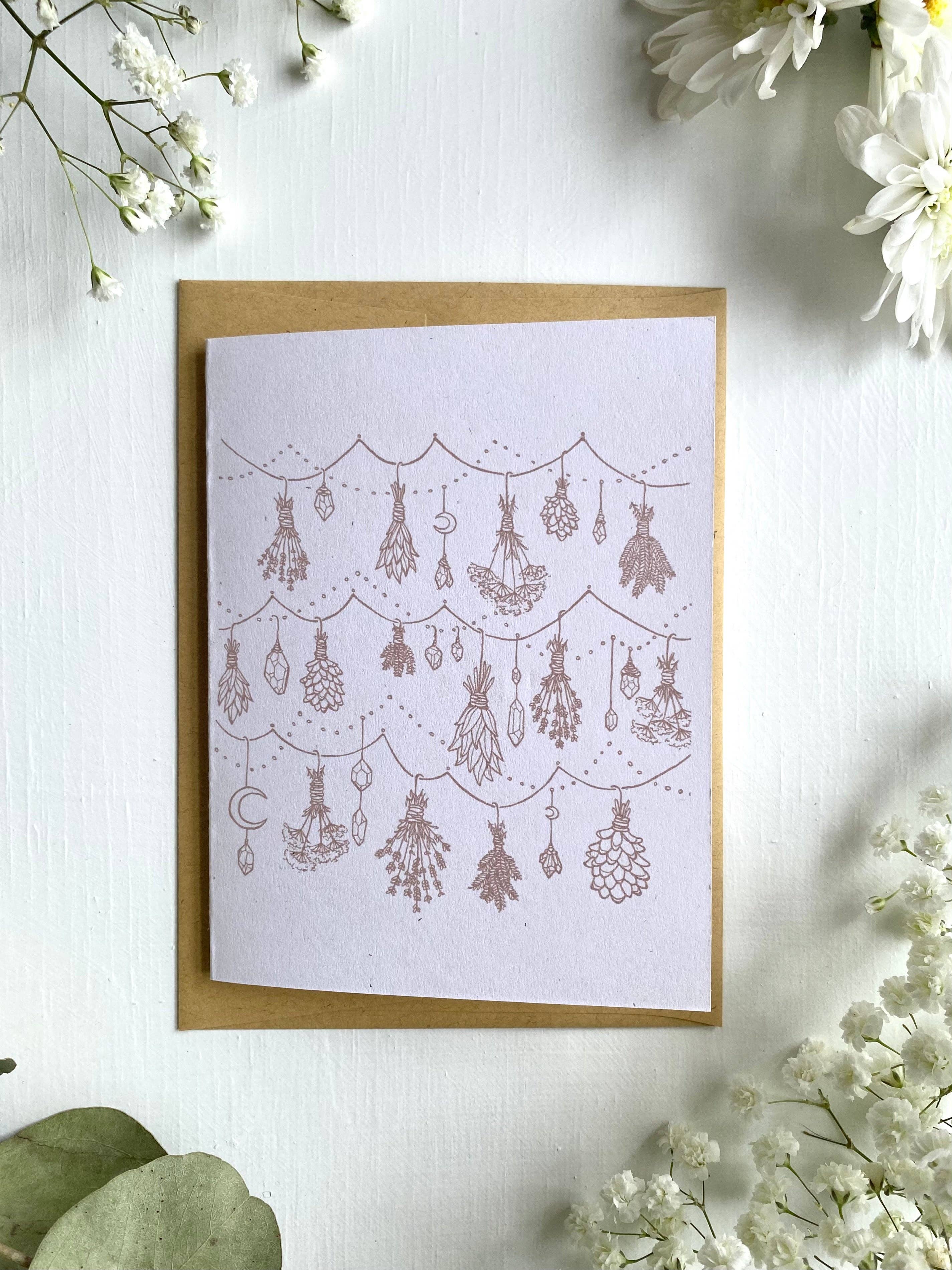 Wanderite – wholesale Everyday greeting card – Hanging Herbs Blank Card1