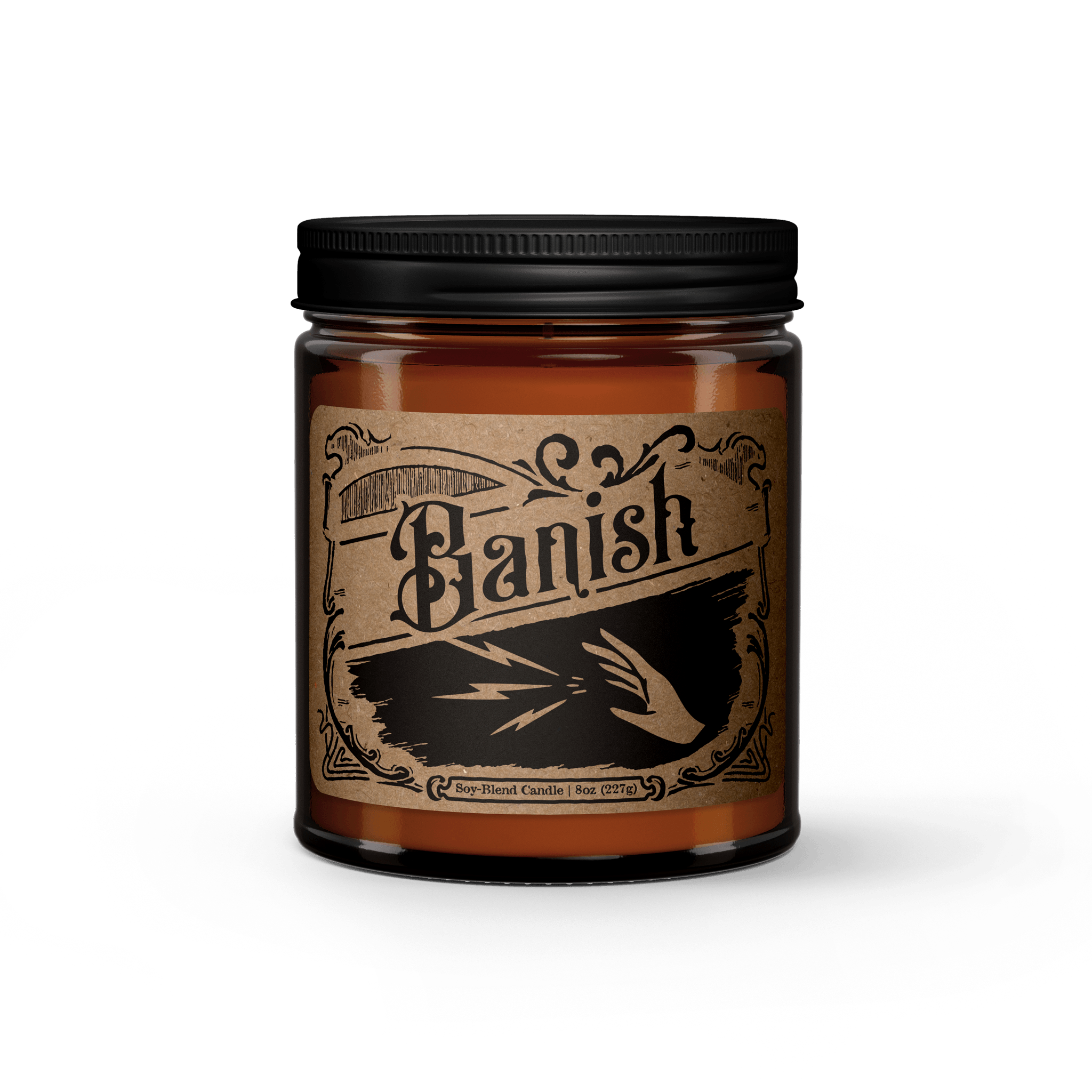 Ludlow Luna - Wholesale Jar/Filled Candle - BANISH Soy Candle [Scent: Tobacco + Vanilla] 8oz3