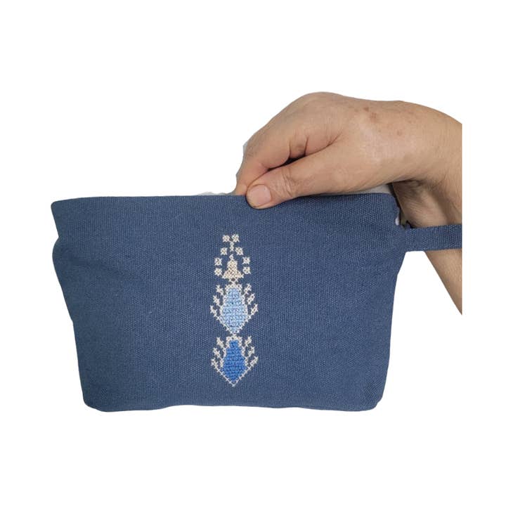 Bolsa Tatreez de Cipreste - Azul por atacado de Darzah