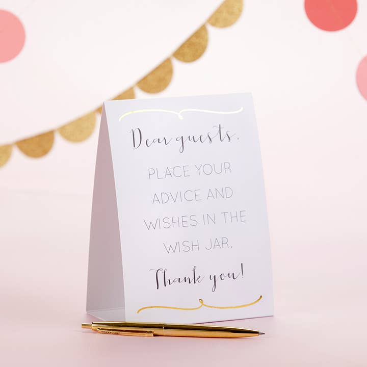 Kate Aspen - Wholesale Party Sign/Banner - Irredescent Wedding Wish Jar with Heart-Shaped Cards