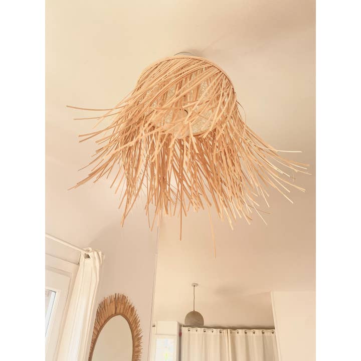 Geometrik Design - Wholesale Wall Stone - Natural Fiber Rattan Ceiling Lamp8