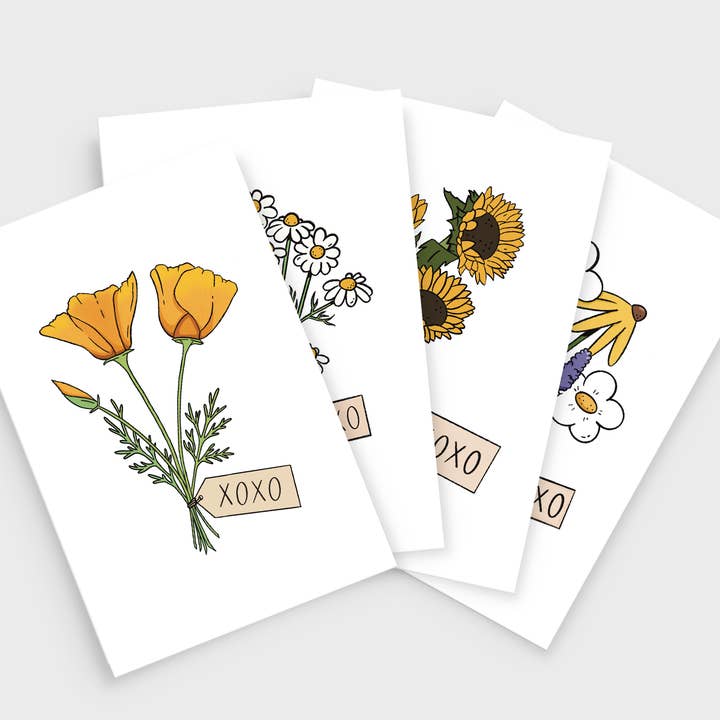 XOXO Flower Gratulationskort för wholesale av Moth Mart