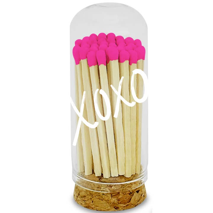 2” Hot Pink Matches in Mini Cloche - XOXO Design for wholesale by Thankful Greetings