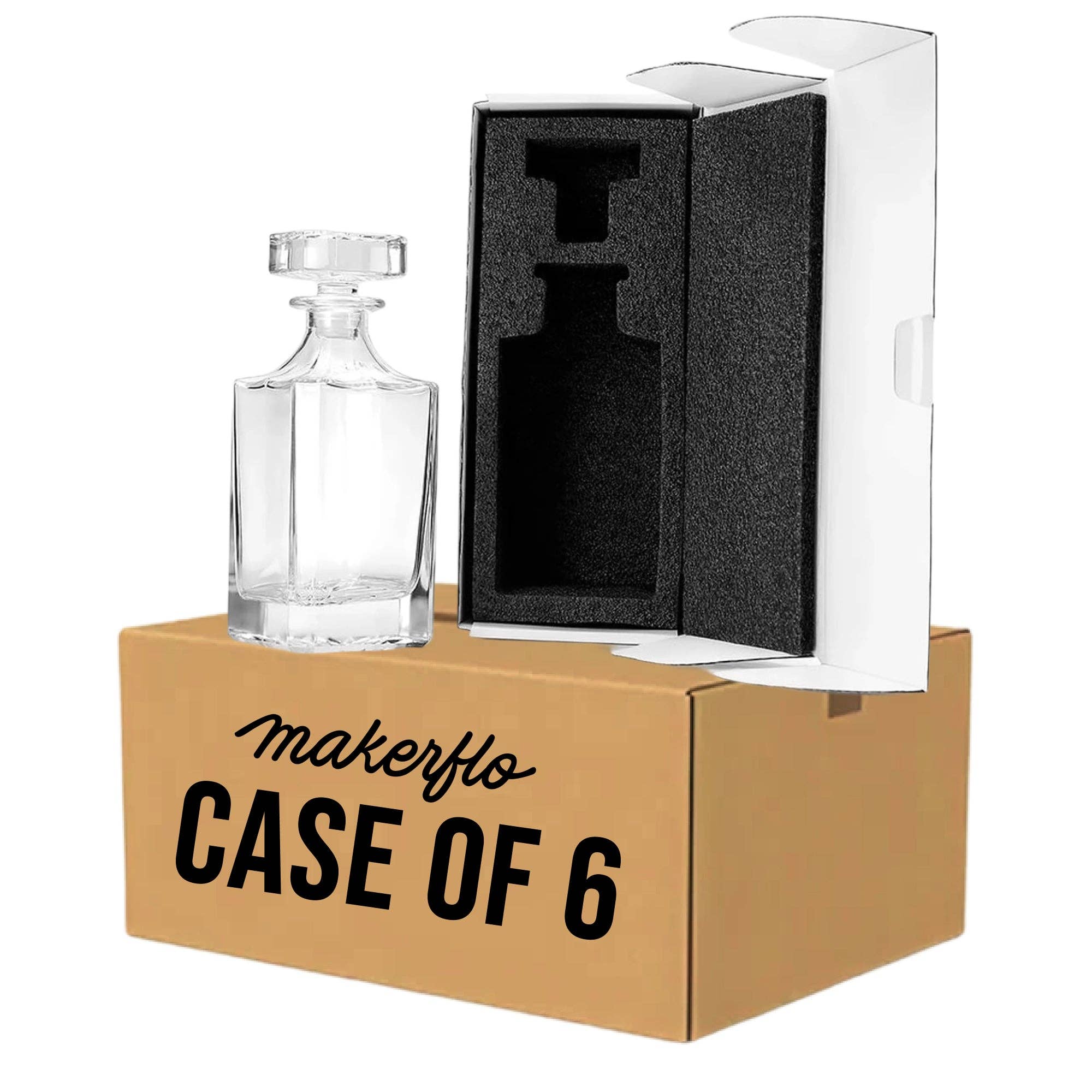 MakerFlo - Wholesale Decanter - Whiskey Decanter - Square - 750mL0
